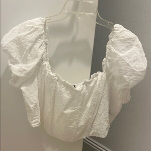 White Eyelet Puff Sleeve Top